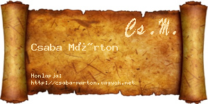 Csaba Márton névjegykártya