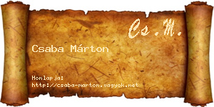 Csaba Márton névjegykártya