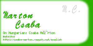 marton csaba business card